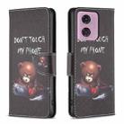 For Motorola Moto G34 5G / G45 5G Colored Drawing Pattern Leather Phone Case(Bear) - 1