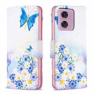 For Motorola Moto G34 5G Colored Drawing Pattern Leather Phone Case(Butterfly Love) - 1