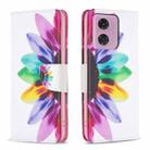 For Motorola Moto G24 Colored Drawing Pattern Leather Phone Case(Sun Flower) - 1