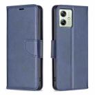 For Motorola Moto G54 5G EU Edition Lambskin Texture Pure Color Flip Leather Phone Case(Blue) - 1