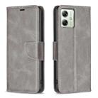 For Motorola Moto G54 5G EU Edition Lambskin Texture Pure Color Flip Leather Phone Case(Grey) - 1