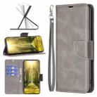 For Motorola Edge 40 Neo Lambskin Texture Pure Color Flip Leather Phone Case(Grey) - 1