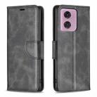 For Motorola Moto G34 5G / G45 5G Lambskin Texture Pure Color Flip Leather Phone Case(Black) - 1