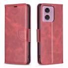 For Motorola Moto G34 5G Lambskin Texture Pure Color Flip Leather Phone Case(Red) - 1