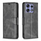 For Motorola Edge 50 Pro 5G Lambskin Texture Pure Color Flip Leather Phone Case(Black) - 1