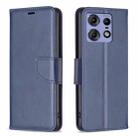 For Motorola Edge 50 Pro 5G Lambskin Texture Pure Color Flip Leather Phone Case(Blue) - 1