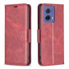 For Motorola Moto G85 Lambskin Texture Pure Color Flip Leather Phone Case(Red) - 1