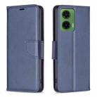 For Motorola Moto G35 Lambskin Texture Pure Color Flip Leather Phone Case(Blue) - 1