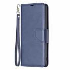 For Motorola Moto G35 Lambskin Texture Pure Color Flip Leather Phone Case(Blue) - 3