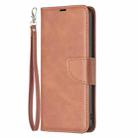 For Motorola Moto G35 Lambskin Texture Pure Color Flip Leather Phone Case(Brown) - 3