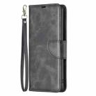 For Motorola Moto G55 Lambskin Texture Pure Color Flip Leather Phone Case(Black) - 3