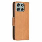 For Motorola Moto G56 5G Lambskin Texture Pure Color Flip Leather Phone Case(Yellow) - 3