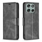 For Motorola Moto G56 5G Lambskin Texture Pure Color Flip Leather Phone Case(Black) - 1