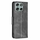 For Motorola Moto G56 5G Lambskin Texture Pure Color Flip Leather Phone Case(Black) - 3