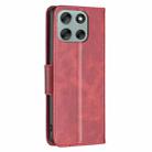 For Motorola Moto G56 5G Lambskin Texture Pure Color Flip Leather Phone Case(Red) - 3
