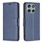 For Motorola Moto G56 5G Lambskin Texture Pure Color Flip Leather Phone Case(Blue) - 1