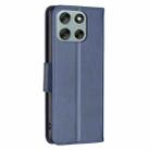 For Motorola Moto G56 5G Lambskin Texture Pure Color Flip Leather Phone Case(Blue) - 3