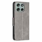 For Motorola Moto G56 5G Lambskin Texture Pure Color Flip Leather Phone Case(Grey) - 3