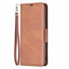 For Motorola Moto G56 5G Lambskin Texture Pure Color Flip Leather Phone Case(Brown) - 2