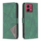 For Motorola Moto G84 5G Magnetic Buckle Rhombus Texture Leather Phone Case(Green) - 1
