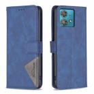 For Motorola Edge 40 Neo Magnetic Buckle Rhombus Texture Leather Phone Case(Blue) - 1