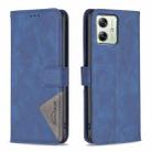 For Motorola Moto G54 5G EU Edition Magnetic Buckle Rhombus Texture Leather Phone Case(Blue) - 1