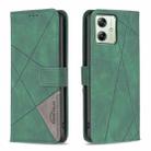 For Motorola Moto G54 5G EU Edition Magnetic Buckle Rhombus Texture Leather Phone Case(Green) - 1