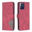 For Motorola Moto G Play 2024 Magnetic Buckle Rhombus Texture Leather Phone Case(Red) - 1