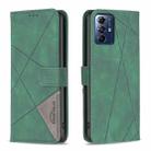 For Motorola Moto G Play 2024 Magnetic Buckle Rhombus Texture Leather Phone Case(Green) - 1