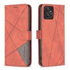 For Motorola Moto G Power 5G 2024 Magnetic Buckle Rhombus Texture Leather Phone Case(Brown) - 1