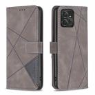 For Motorola Moto G Power 5G 2024 Magnetic Buckle Rhombus Texture Leather Phone Case(Grey) - 1