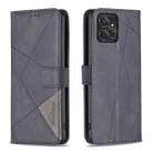 For Motorola Moto G Power 5G 2024 Magnetic Buckle Rhombus Texture Leather Phone Case(Black) - 1