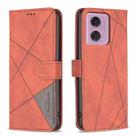 For Motorola Moto G34 5G / G45 5G Magnetic Buckle Rhombus Texture Leather Phone Case(Brown) - 1