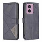 For Motorola Moto G34 5G / G45 5G Magnetic Buckle Rhombus Texture Leather Phone Case(Black) - 1