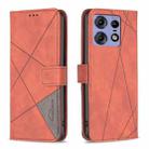 For Motorola Edge 50 Pro 5G Magnetic Buckle Rhombus Texture Leather Phone Case(Brown) - 1