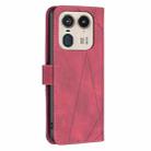 For Motorola Edge 50 Ultra Magnetic Buckle Rhombus Texture Leather Phone Case(Red) - 3