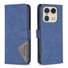 For Motorola Edge 50 Ultra Magnetic Buckle Rhombus Texture Leather Phone Case(Blue) - 1