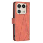 For Motorola Edge 50 Ultra Magnetic Buckle Rhombus Texture Leather Phone Case(Brown) - 3