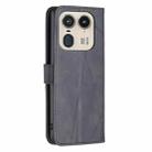 For Motorola Edge 50 Ultra Magnetic Buckle Rhombus Texture Leather Phone Case(Black) - 3