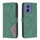 For Motorola Moto G85 Magnetic Buckle Rhombus Texture Leather Phone Case(Green) - 1