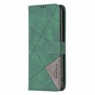 For Motorola Moto G85 Magnetic Buckle Rhombus Texture Leather Phone Case(Green) - 3