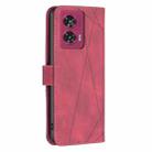 For Motorola Edge 50 Fusion Magnetic Buckle Rhombus Texture Leather Phone Case(Red) - 3