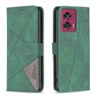 For Motorola Edge 50 Fusion Magnetic Buckle Rhombus Texture Leather Phone Case(Green) - 1