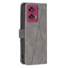 For Motorola Edge 50 Fusion Magnetic Buckle Rhombus Texture Leather Phone Case(Grey) - 3