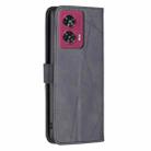 For Motorola Edge 50 Fusion Magnetic Buckle Rhombus Texture Leather Phone Case(Black) - 3