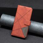 For Motorola Edge 50 Neo Magnetic Buckle Rhombus Texture Leather Phone Case(Brown) - 2