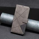 For Motorola Edge 50 Neo Magnetic Buckle Rhombus Texture Leather Phone Case(Grey) - 2