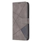 For Motorola Edge 50 Neo Magnetic Buckle Rhombus Texture Leather Phone Case(Grey) - 3