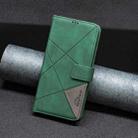 For Motorola Moto G35 Magnetic Buckle Rhombus Texture Leather Phone Case(Green) - 2