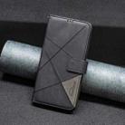 For Motorola Moto G35 Magnetic Buckle Rhombus Texture Leather Phone Case(Black) - 2